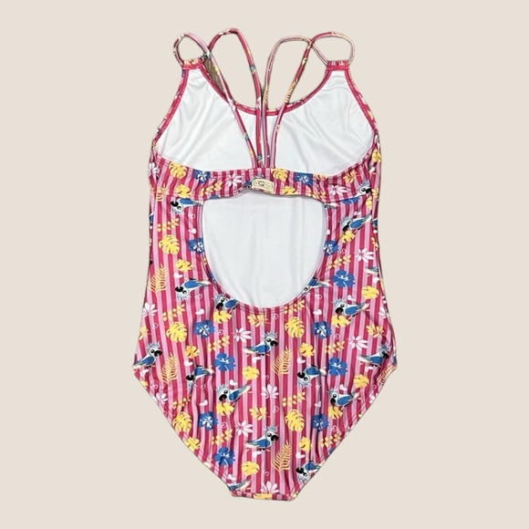 Parrot Print Girls Swimsuit. - Picture 2 of 3